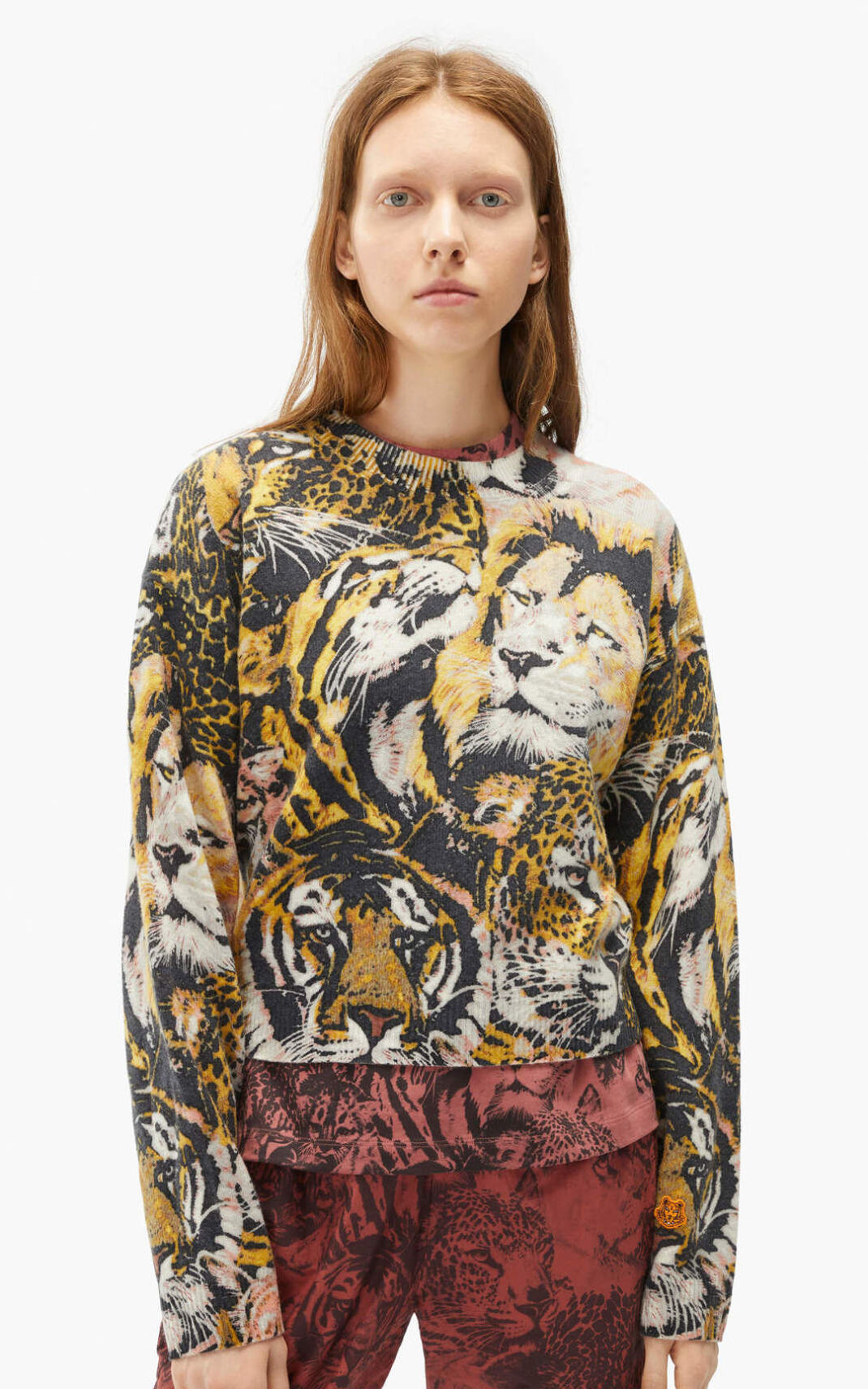 Kenzo Wildtigers wool Kazak Bayan Renkli Renkli | 0823-TISMN